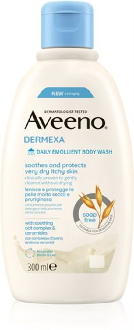 Aveeno Dermexa Daily Emollient Body Wash - успокаивающий гель для душа /   300  ml  / GTIN 3574661503912