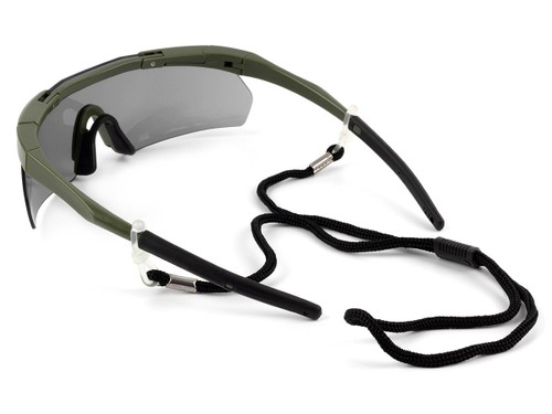 Очки стрелковые ShotTime Lynx защитные, зелёные, комплект с 3 линзами