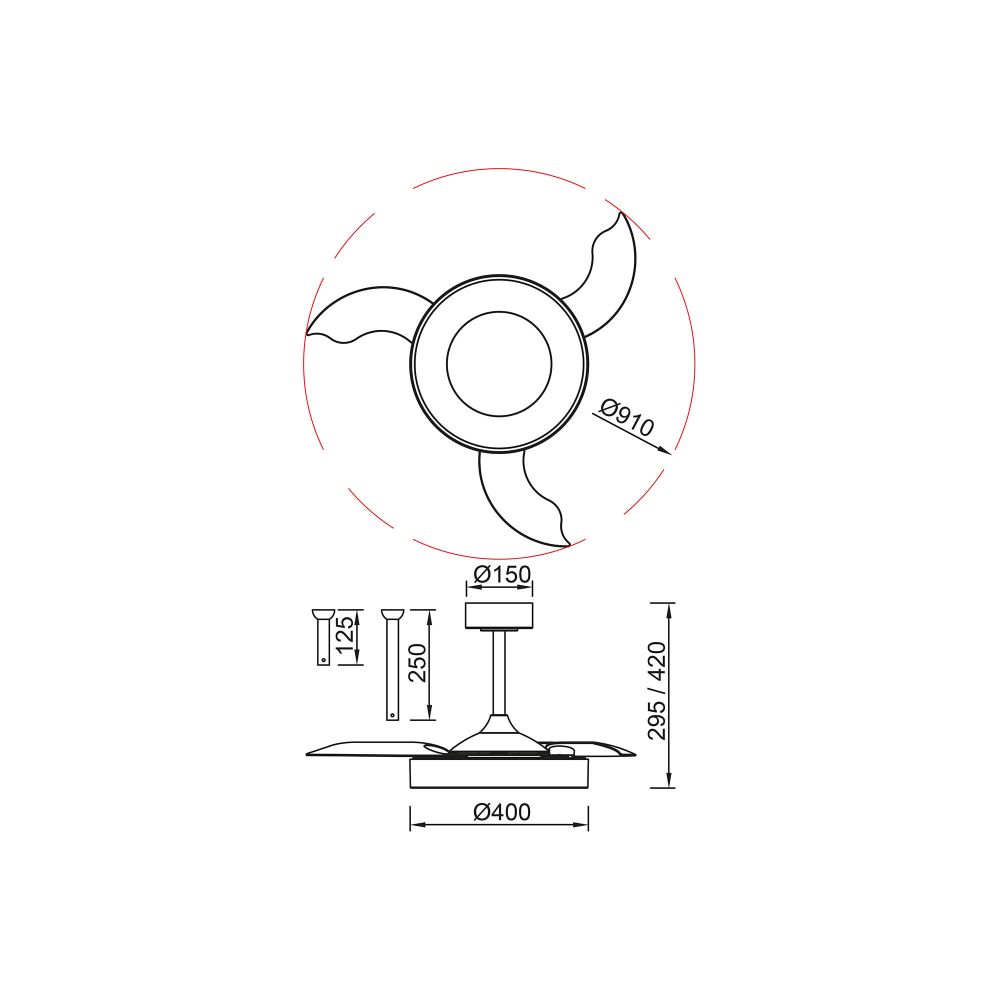 9012 Люстра-вентилятор NISEKO FAN S