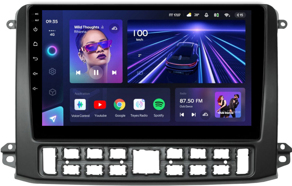 Магнитола для ГАЗ Газель НН 2019+, Соболь НН 2022+ (рамка черная) - Teyes CC3L монитор 10" IPS на Android 10, 8-ядер, CarPlay, 4G SIM-слот