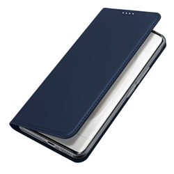 Чехол книжка из кожи синего цвета для Honor 300 Pro и 300 Ultra, серия Skin Pro Series от Dux Ducis