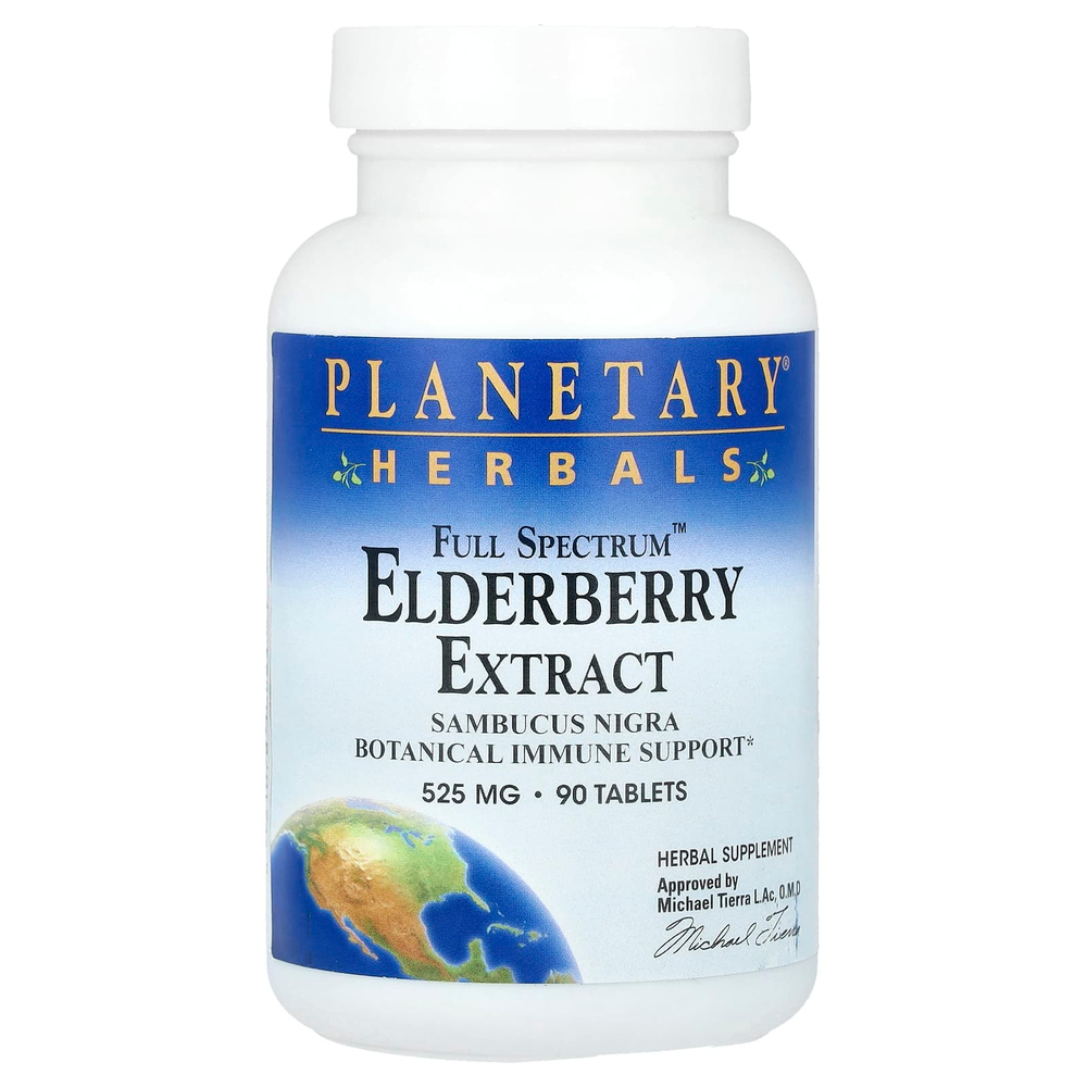 Planetary Herbals, Экстракт бузины Full Spectrum ™, 90 таблеток