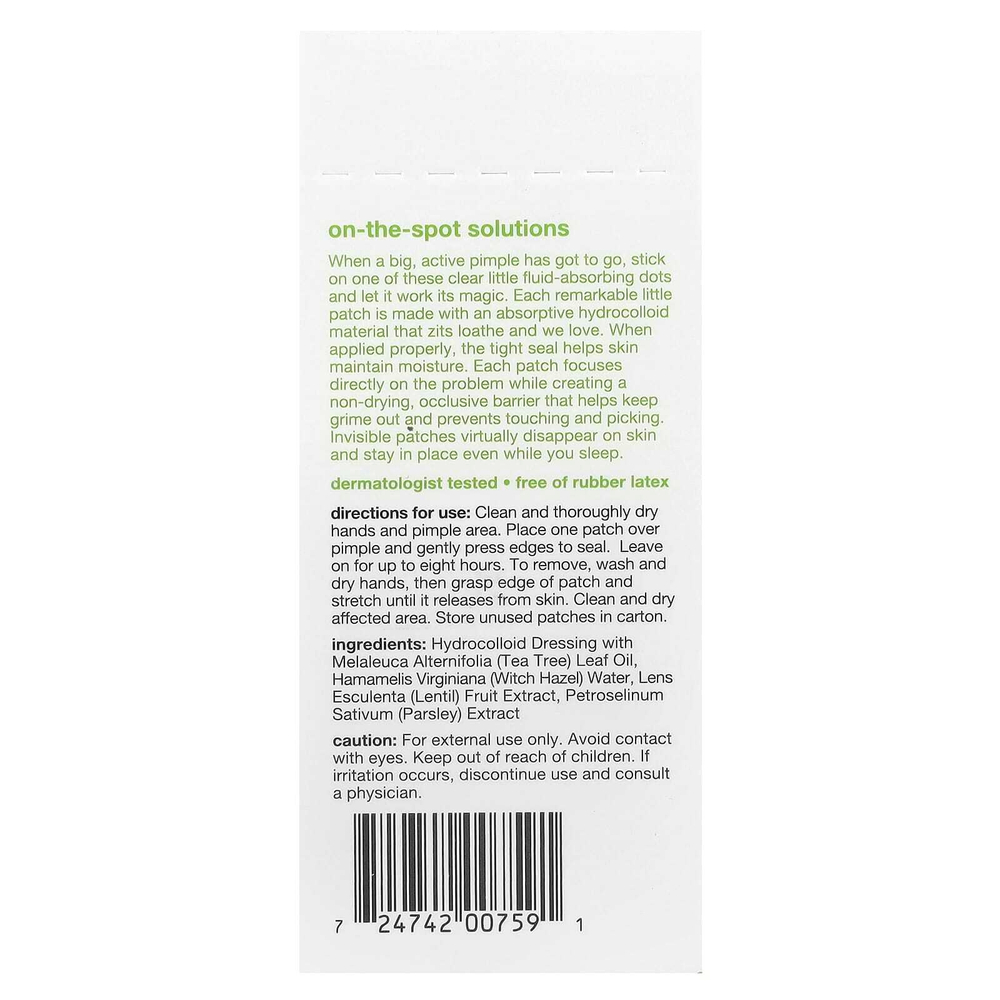 Alba Botanica, Патчи от прыщей от акнедотов, 40 гидроколлоидных патчей для одноразового использования