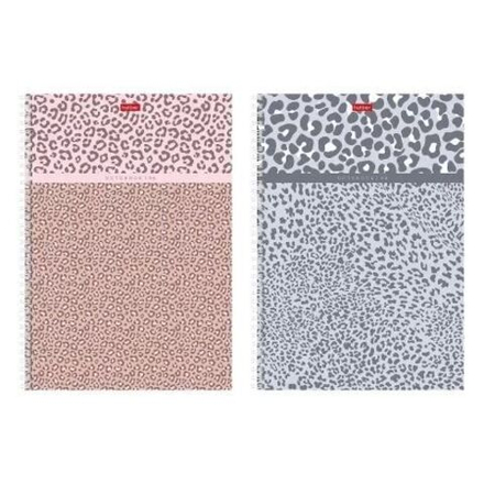 Тетрадь А4 96л кл. гребень Hatber "LEO-принт" перф., тисн., 2диз.в блоке