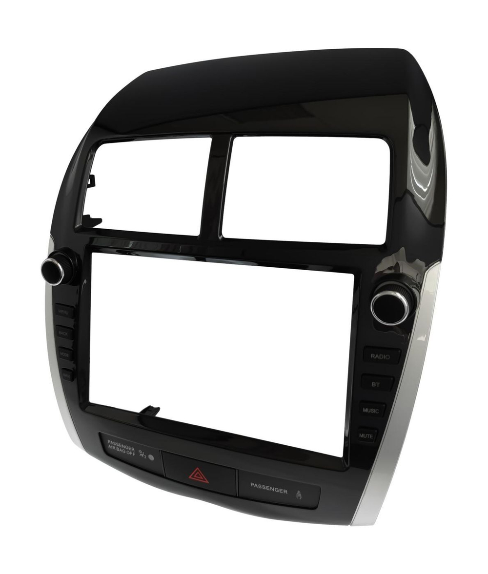 Комплект рамки с разъёмами 9" Mitsubishi ASX, RVR, Peugeot 4008, Citroen C4 Aircross 2010 - 2016 для авто без Rockford (с кнопками) - Car-Smart 7064K9