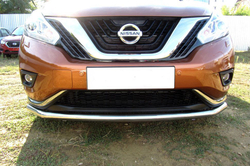 Защита переднего бампера (нержавейка) Nissan Murano (2014-2023) d57 длинная