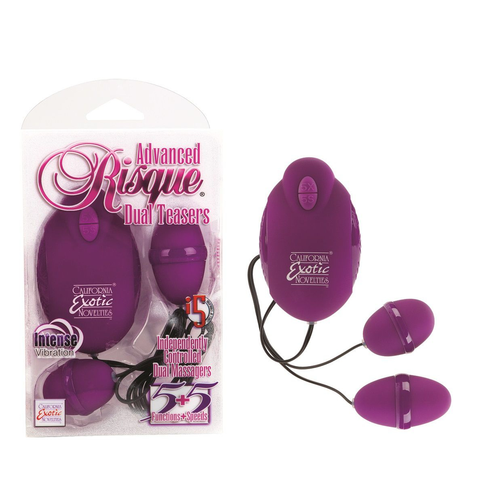 Фиолетовый двойной вибростимулятор ADVANCED RISQUE DUAL TEASERS (Цвет: фиолетовый)