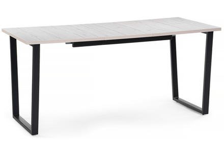 Стол деревянный Woodville раскладной Лота Лофт 120 25 мм юта, черный матовый, ножки черные