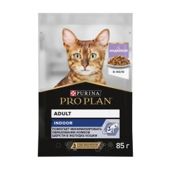 Pro plan 85 г пауч влажный  корм для взрослых кошек, живущих дома, вкусные кусочки с индейкой, в желе
