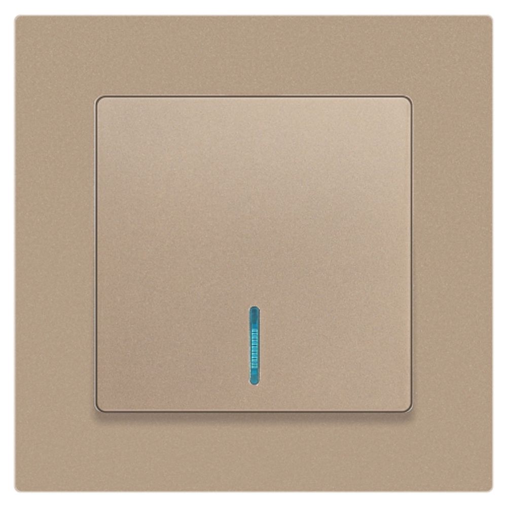 Выключатель Intro Accent 6-102-04 с подсветкой, 10А-250В, IP20, СУ, AL/CU, шампань