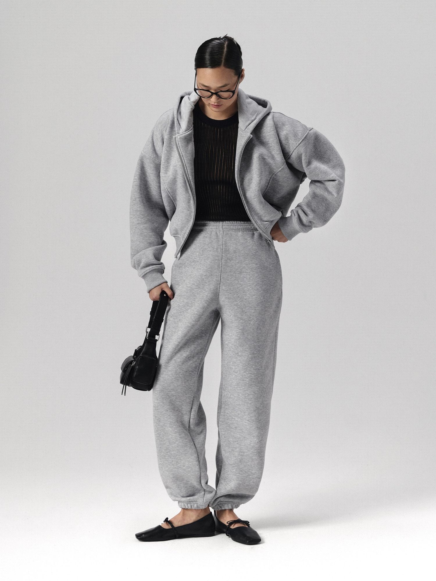 джоггеры sporty warm, серый меланж