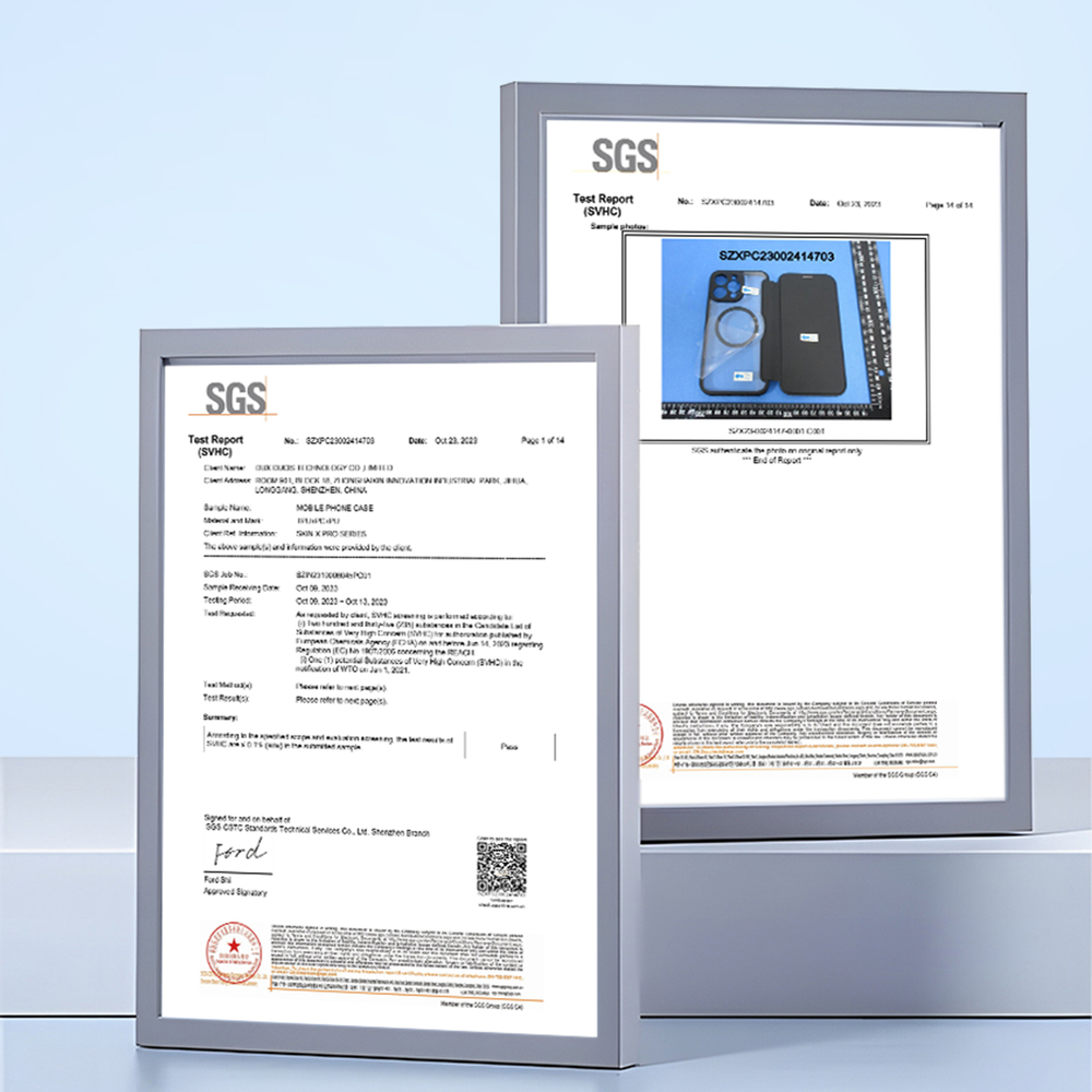 Прозрачный чехол книжка синего цвета с поддержкой MagSafe от Dux Ducis для iPhone 16 Pro Max, серия Skin X Pro Series Case