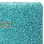 Ежедневник датированный 2022 А5 138x213 мм BRAUBERG "Sparkle", блестки, бирюзовый, 112829