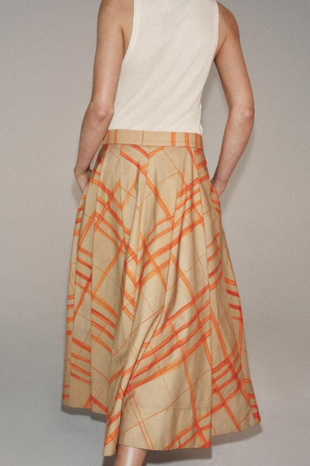 ZW COLLECTION Юбка в клетку с воланами - ZARA