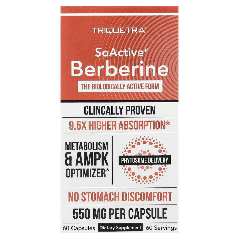 Triquetra Health, SoActive®, берберин, 60 капсул