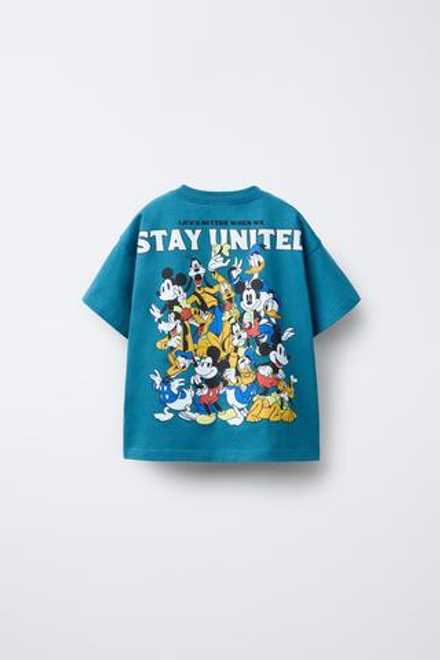 ZARA ФУТБОЛКА С ПРИНТАМИ © DISNEY, ВЫЦВЕТШИЙ СИНИЙ