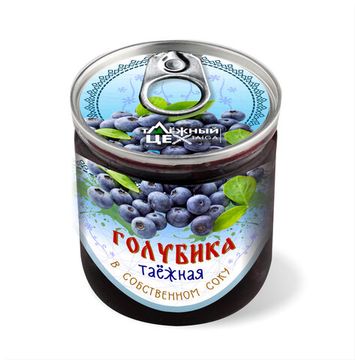 Голубика таёжная в собственном соку 0,2л.