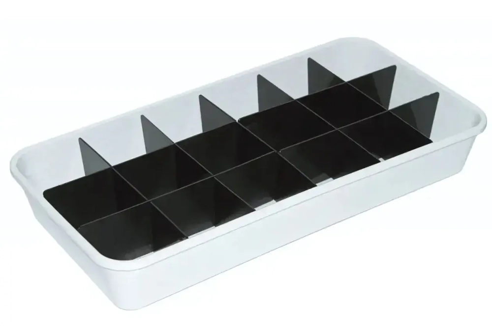 Ящик для рассады 480х240х70мм с перегородками белый