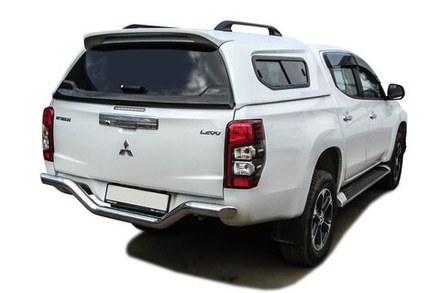 Защита заднего бампера (нержавейка) Mitsubishi L-200 (2018-2023) d76 волна без бампера
