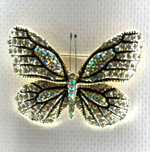 Брошь, брошка "Блестящая бабочка" со стразами
