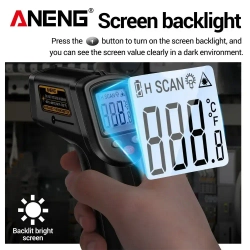 инфракрасный лазерный пирометр, ANENG TH201 Чёрный,