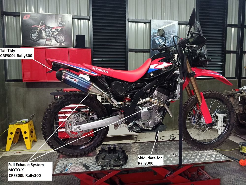 Titanium Full Exhaust System for Honda CRF300L-RALLY300 (2021). Made in Thailand. MOTO-X