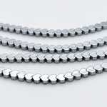 Гематит (имитация), цвет серебро, размер 3,9*3,6 мм, цена за 61-62 шт (1/2 нити)