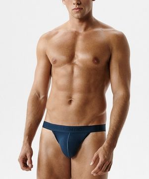 Мужские трусы (1шт) танга Atlantic MP-1591, микромодал, сине-зеленый