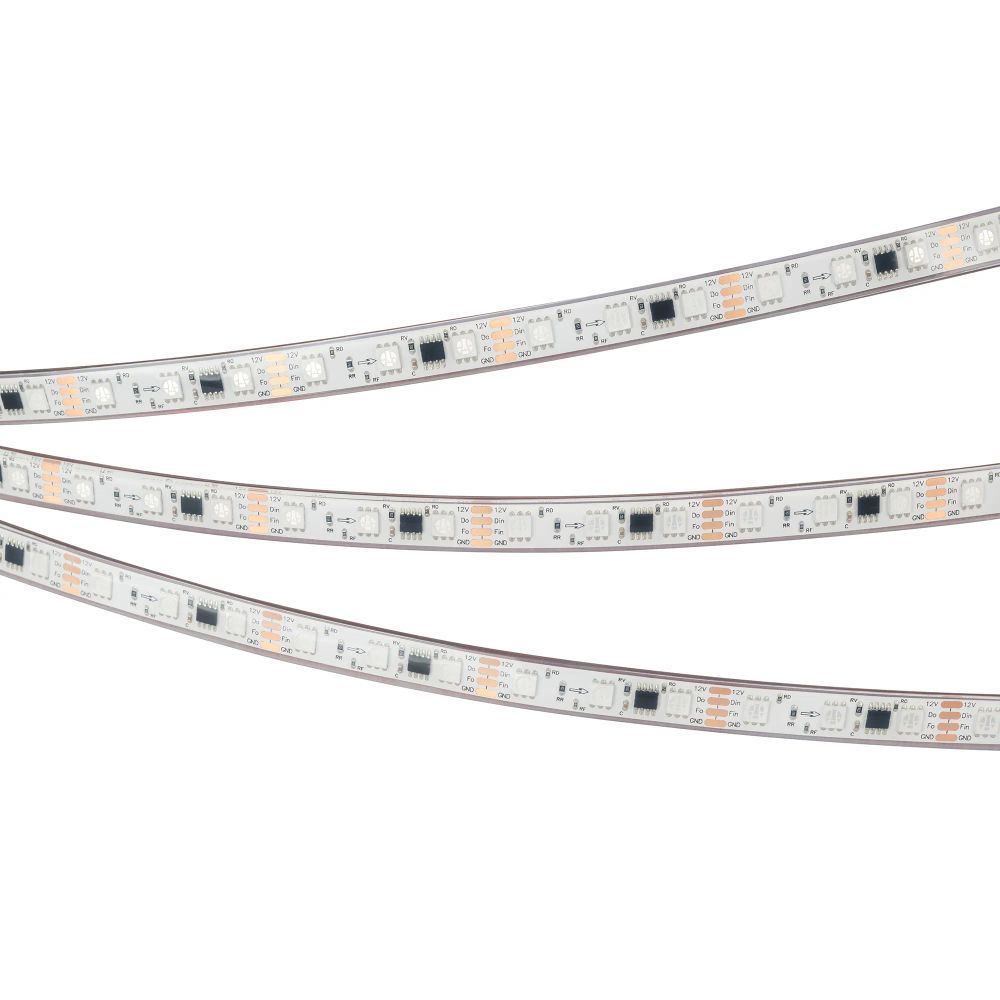 Светодиодная лента герметичная SPI-PFS-B60-12mm 12V RGB-PX3-BPT (12 W/m, IP68, 5060, 5m) (Arlight, бегущий огонь) 039177