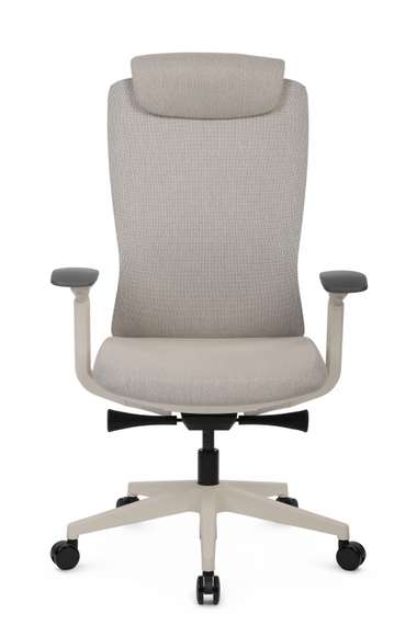 Кресло Gemini EGE-002AW Белый пластик/Светло-бежевый