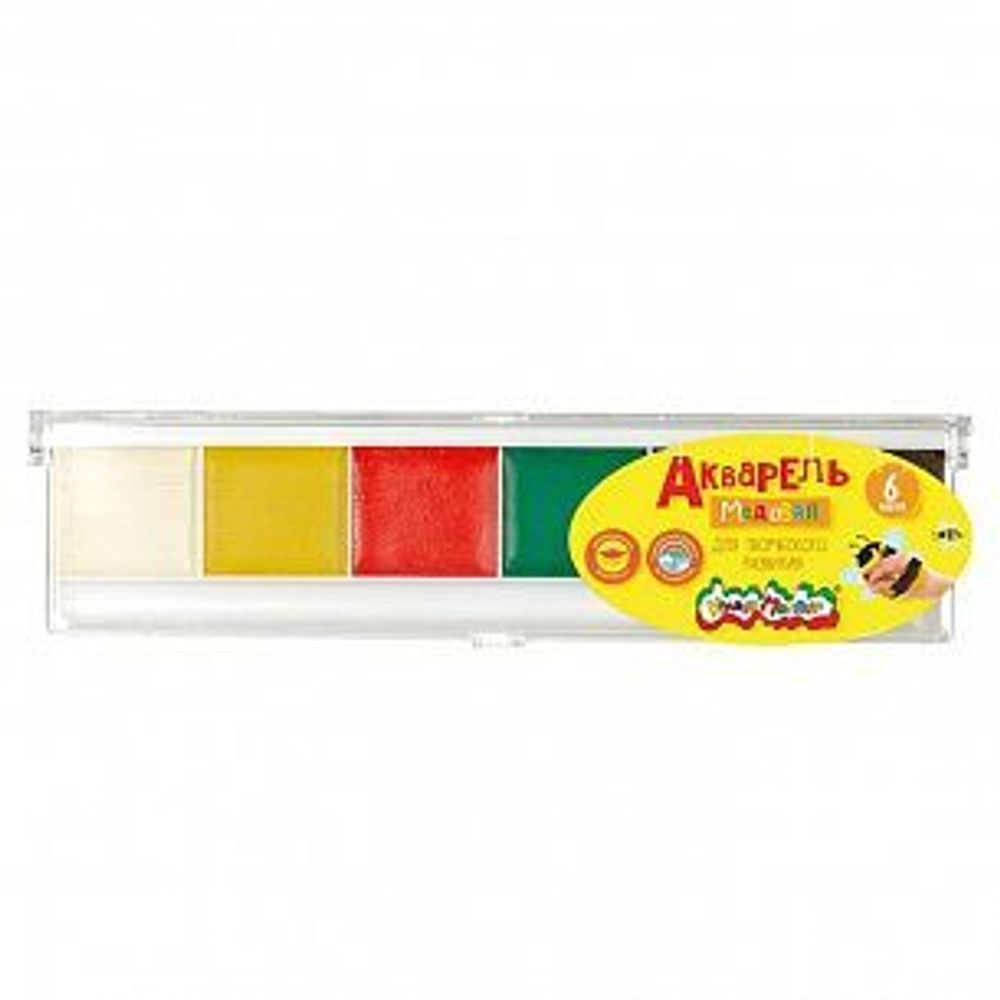 Акварель Каляка-Маляка квадрат.кювет 6 цв. без кист. пласт.уп. 3+