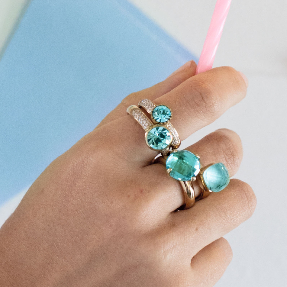 Кольцо Qudo Firenze soft aqua 17.2 мм 613729 BL/RG