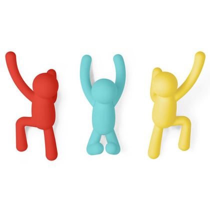 Вешалки-крючки Buddy 3 шт. разноцветные яркие Umbra
