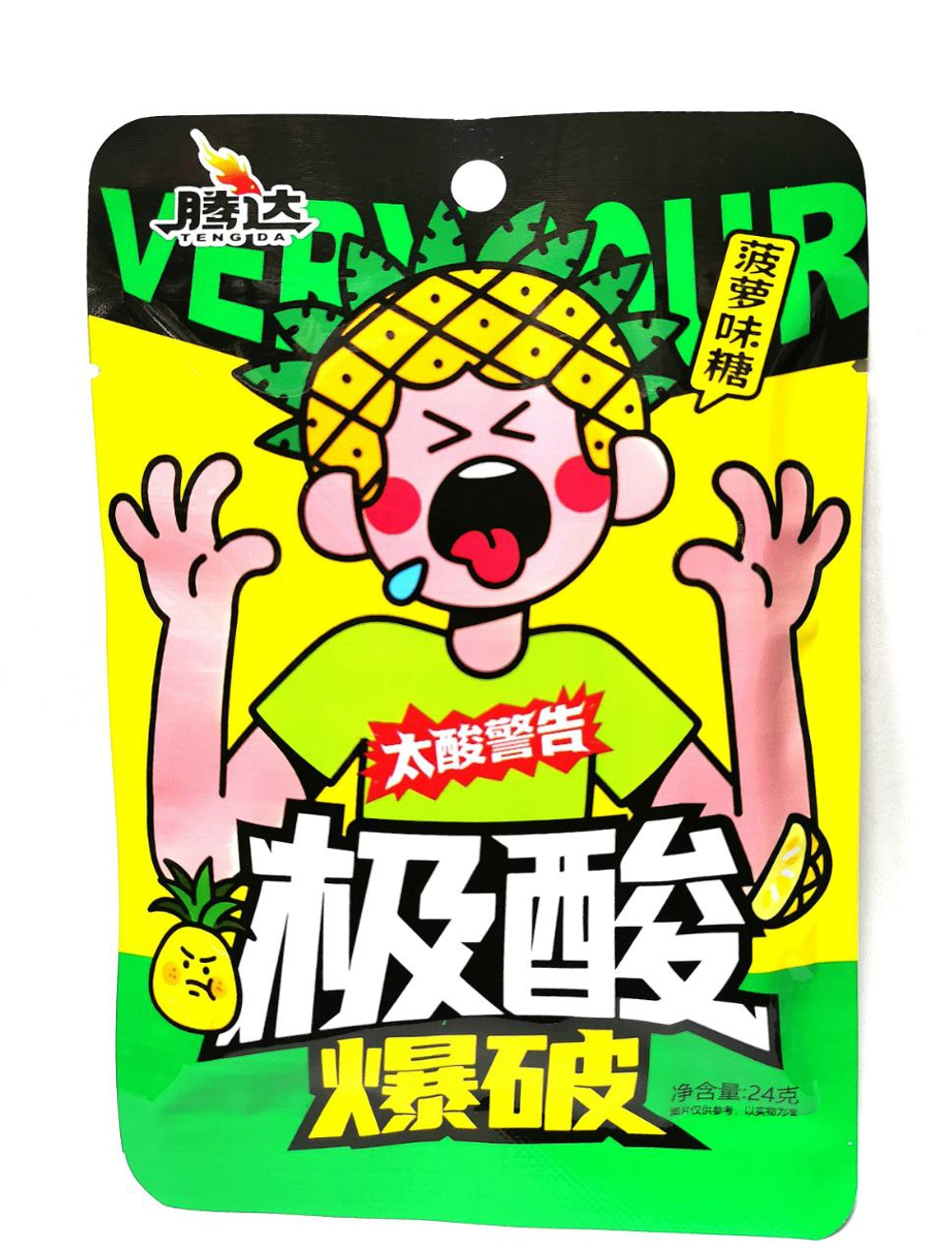 Карамель TENG DA Фруктовая голова  ананас 24 гр