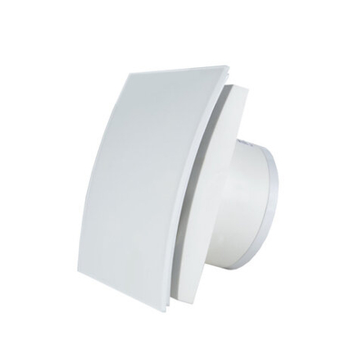 Энергосберегающий бесшумный вентилятор ММ-Р 06 UE стекло овал 100 м³/час 5,5 Вт с обратным клапаном белый глянец