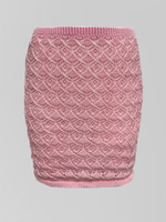 Костюм Luna style вязаный однотонный из кофточки на пуговицах и короткой юбки