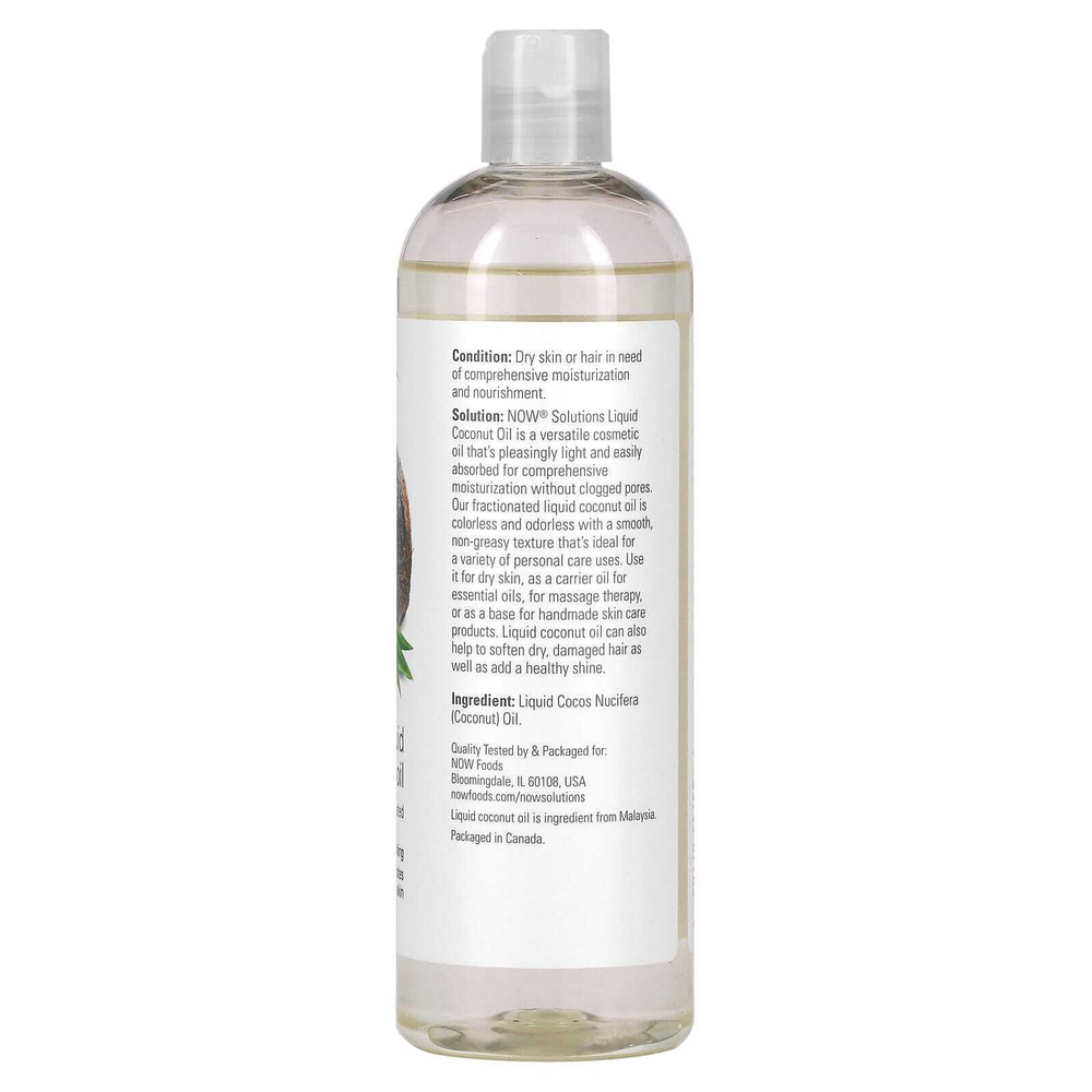 NOW Foods, Жидкое кокосовое масло, чистое ректифицированное, 473 мл