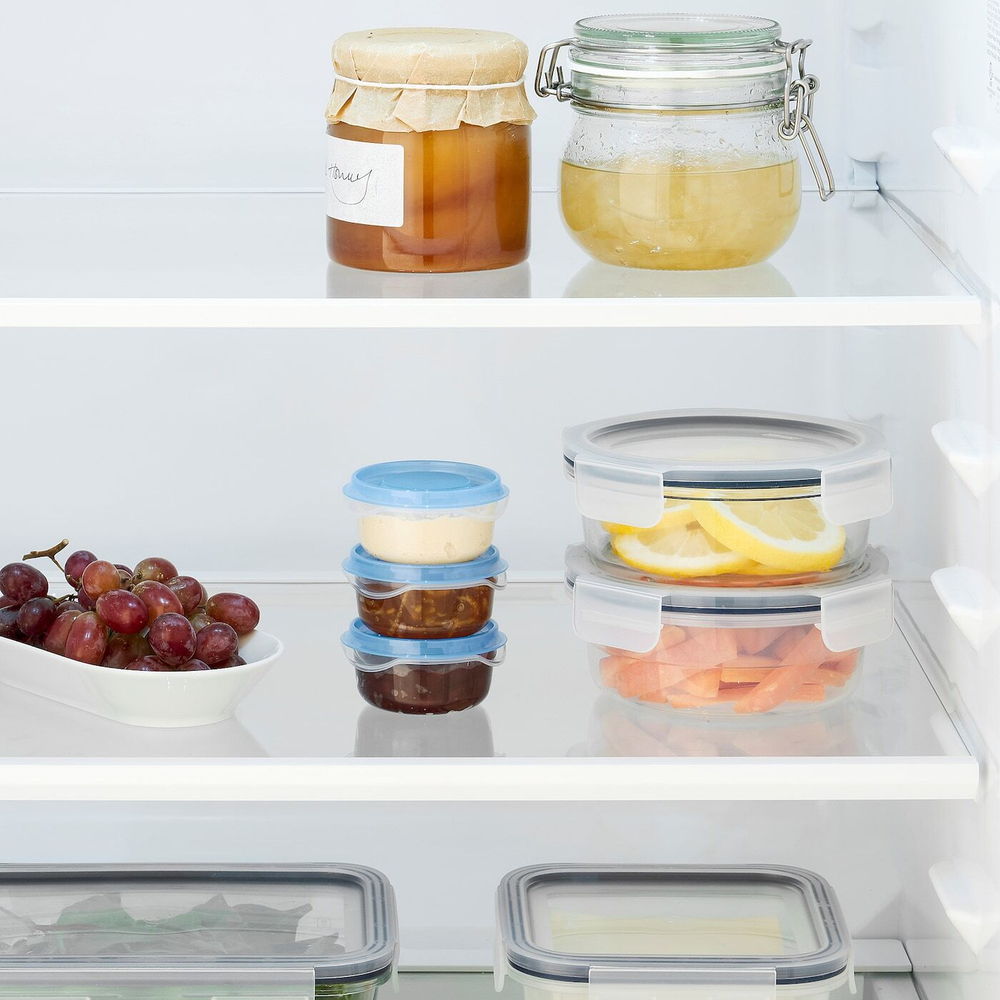 IKEA PRUTA  (ИКЕА ПРУТА)  -  Контейнер для пищевых продуктов, прозрачный/синий, 70 мл