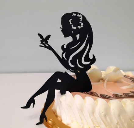 Топпер акриловый "Девушка с бабочкой"