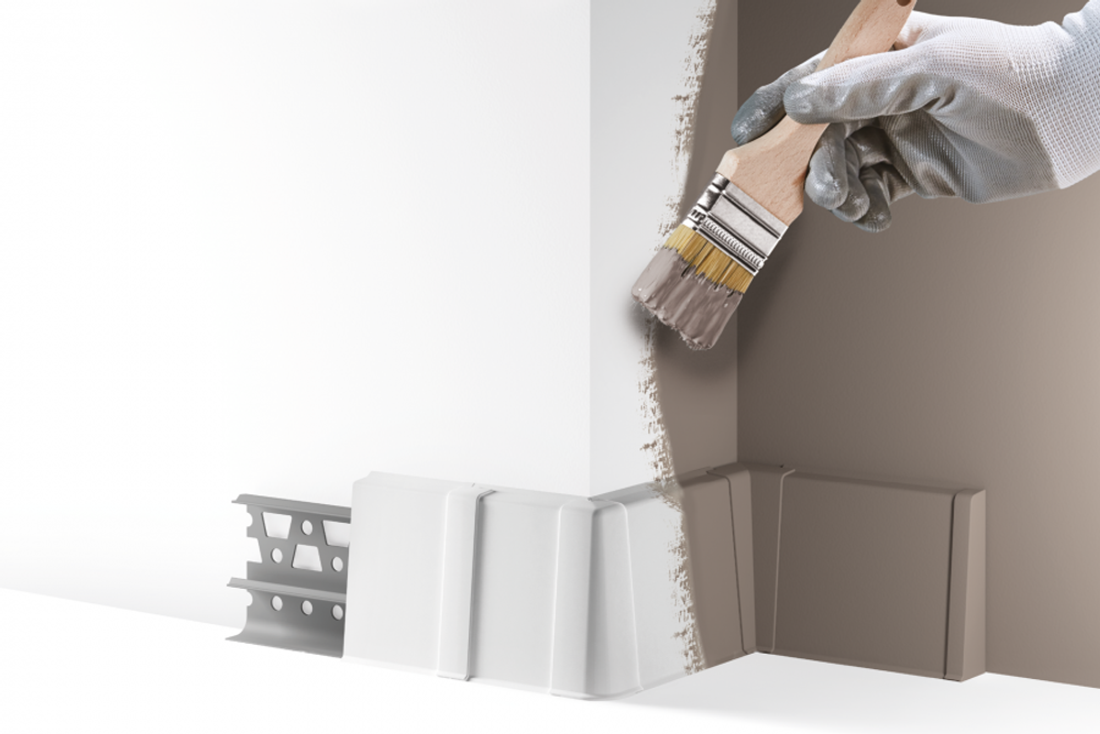 Плинтус Cezar Hi-Line 089 Белый матовый под покраску, 2500x75x22 мм