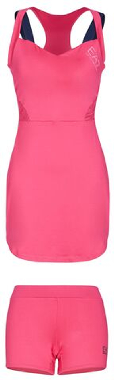 Теннисное платье EA7 Woman Jersey Dress - raspberry sor