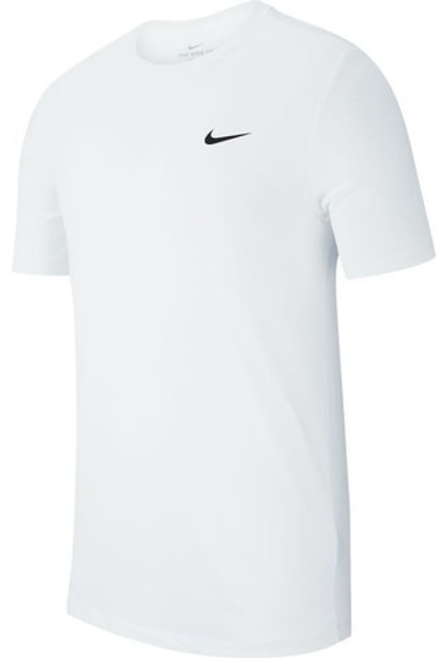 Мужская теннисная футболка Nike Solid Dri-Fit Crew - белый, черный