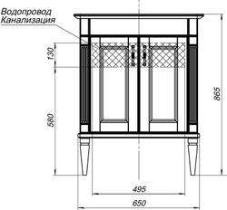 Тумба под раковину Aquanet Селена 70 белый, серебро