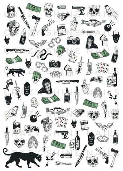 Слайдер-дизайн Crazy Shine Nails: Черепа