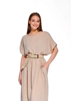 Платье длинное летнее из хлопка и льна жатка