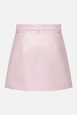 Юбка мини из розовой экокожи