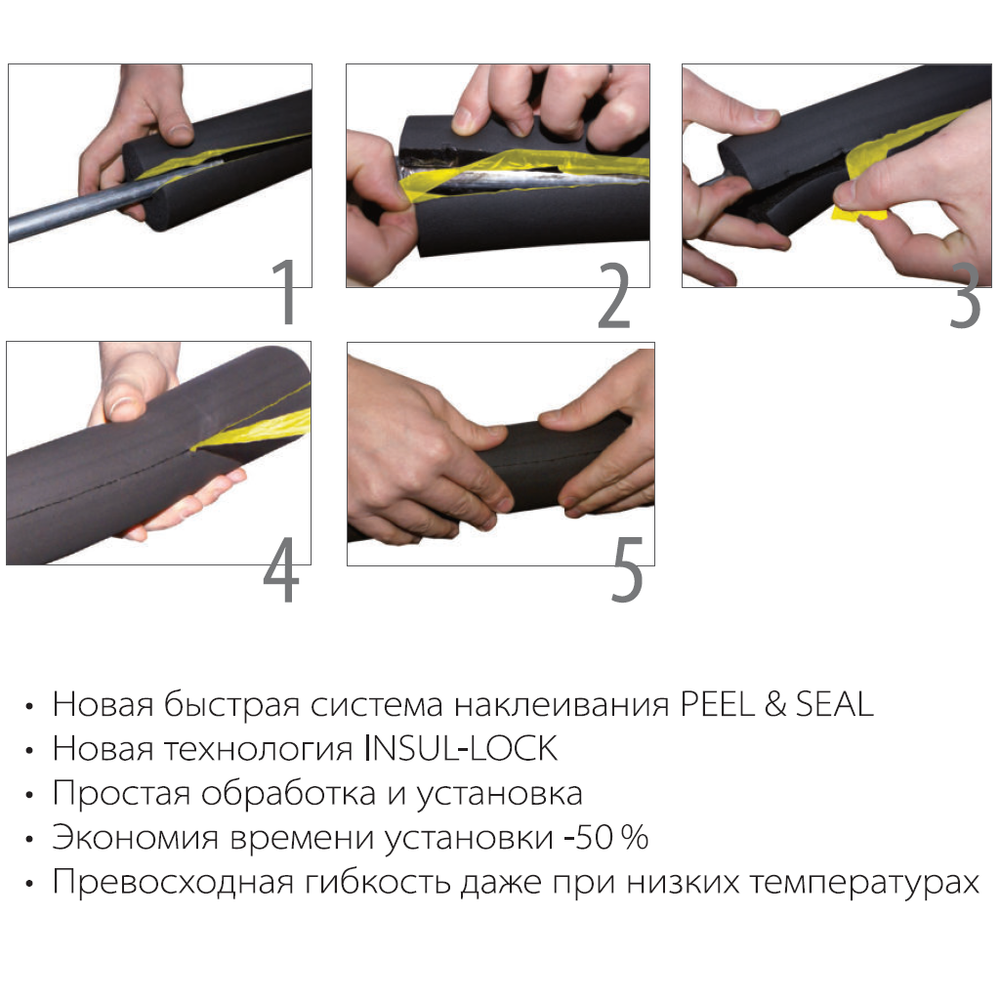 Изоляция для труб из вспененного каучука (предварительно разрезанная с контактным клеем) K-FLEX ST/SK