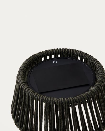 Уличная настольная лампа Aldet на солнечной батарее с зеленым шнуром