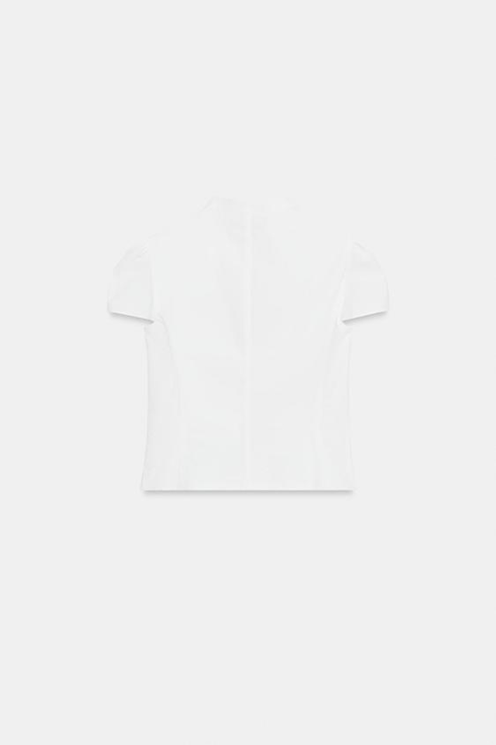 ZARA РУБАШКА ИЗ ПОПЛИНА С РАЗРЕЗОМ И ЗАВЯЗКАМИ, БЕЛЫЙ