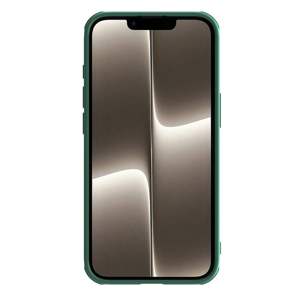 Чехол усиленный зеленого цвета (Dark Green) с защитной шторкой для камеры от Nillkin на iPhone 16e, серия CamShield Pro Case
